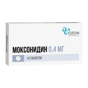 Моксонидин 0,4 мг таблетки 14 шт