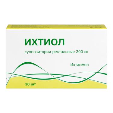 Ихтиол 200 мг суппозитории ректальные 10 шт