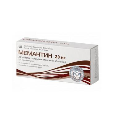 Мемантин 20 мг таблетки 30 шт