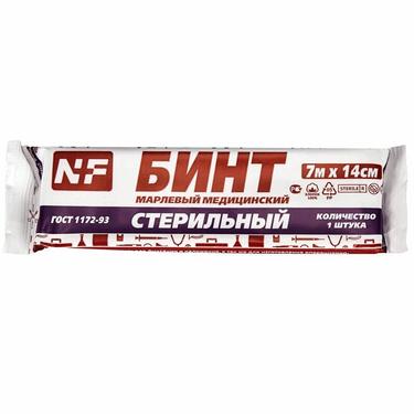 NF Бинт марлевый медицинский стерильный 7 м х 14 см