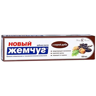 Зубная паста Новый Жемчуг Кора Дуба 136 г/100 мл