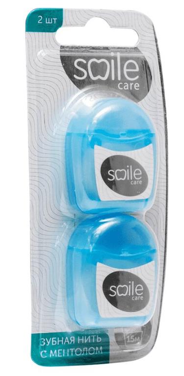 Smile Care Зубная нить Ментол 15 м 2 шт