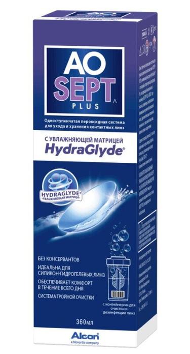 AOSept Plus HydraGlyde раствор для контактных линз 360 мл