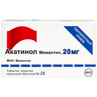 Акатинол Мемантин 20 мг таблетки 28 шт