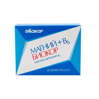 Биокор Магний+В6 драже 60 шт