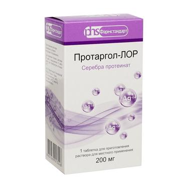 Протаргол-ЛОР 200 мг таблетки для приготовления раствора 1 шт