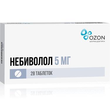 Небиволол 5 мг таблетки 28 шт