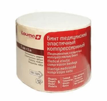 Lauma Бинт эластичный компрессионный средней растяжимости 5 м х 8 см
