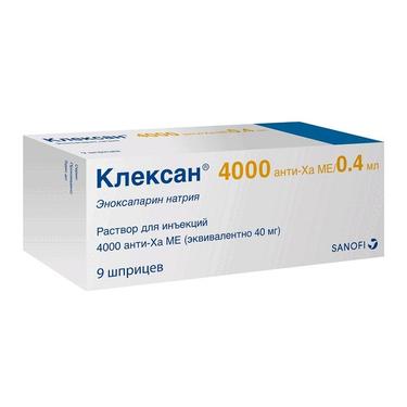 Клексан 4000 анти-Ха МЕ/0,4 мл раствор для инъекций шприц 9 шт