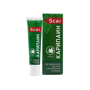 Карипаин Scar Гель для кожи ферментный с коллагеназой и тизолем 40 мл