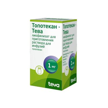 Топотекан-Тева 1 мг лиофилизат для приготовления раствора для инфузий 5 мл