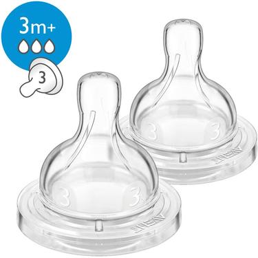 Philips Avent Classic+ Anti-colic Соска силиконовая средний поток с 3 месяцев 2 шт