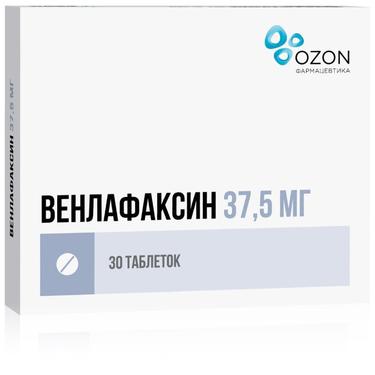 Венлафаксин 37,5 мг таблетки 30 шт