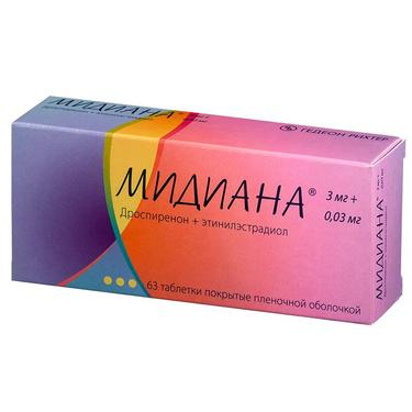 Мидиана 3 мг+0,03 мг таблетки 63 шт