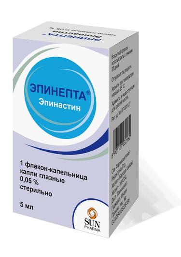 Эпинепта 0,05% капли глазные 5 мл
