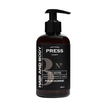 Press Gurwitz Perfumerie №3 Шампунь-гель для душа 2в1 для мужчин Табак-Корица-Ваниль 300 мл