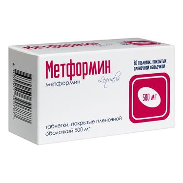 Метформин 500 мг таблетки 60 шт