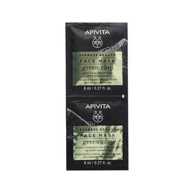 Apivita Express Beauty Маска для лица очищающая Зеленая глина 8 мл 2 шт