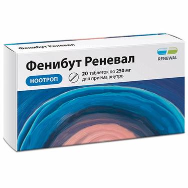 Фенибут Реневал 250 мг таблетки 20 шт