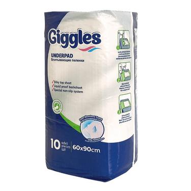Giggles Пеленки впитывающие одноразовые для взрослых 60 см х 90 см 10 шт