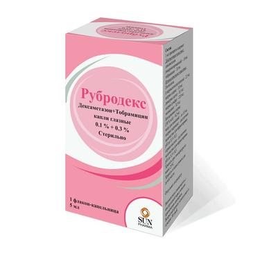 Рубродекс 0,1%+0,3% капли глазные 5 мл