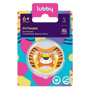 Lubby Пустышка латексная скошенная с 6 месяцев