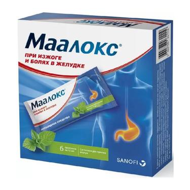 Маалокс суспензия для приема внутрь Мята 15 мл 6 шт