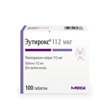 Эутирокс 112 мкг таблетки 100 шт