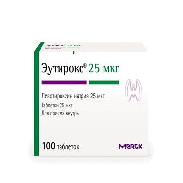 Эутирокс 25 мкг таблетки 100 шт