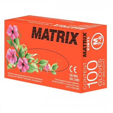 Matrix Перчатки виниловые нестерильные неопудренные размер M 100 шт