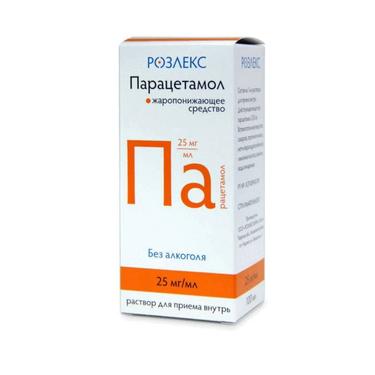 Парацетамол 25 мг/мл раствор для приема внутрь 100 мл