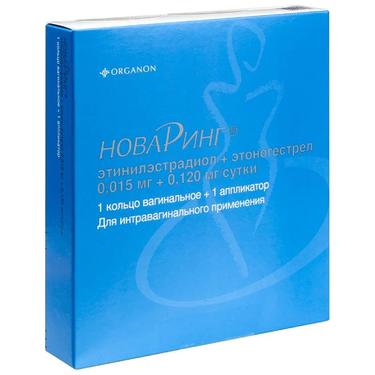 НоваРинг 0,015 мг+0,120 мг/сутки кольцо вагинальное 1 шт + аппликатор 1 шт