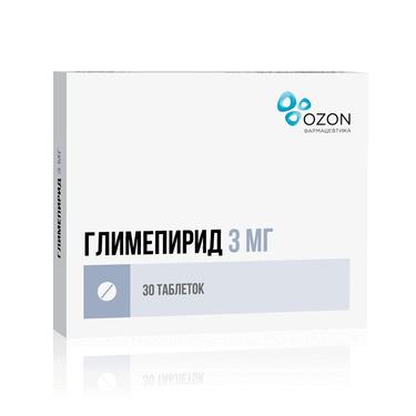 Глимепирид 3 мг таблетки 30 шт