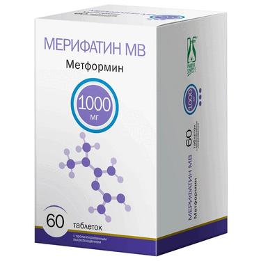 Мерифатин МВ 1000 мг таблетки с пролонгированным высвобождением 60 шт