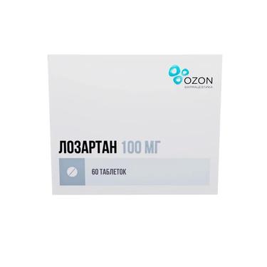 Лозартан 100 мг таблетки 60 шт