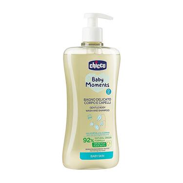 Chicco Baby Moments Пена нежная для мытья волос и тела 500 мл
