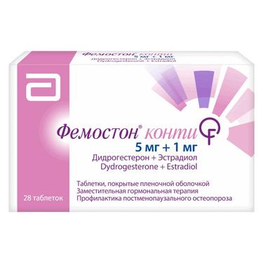 Фемостон конти 5 мг+1 мг таблетки 28 шт