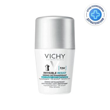 Vichy Дезодорант-антиперспирант шариковый невидимая защита 72 ч 50 мл