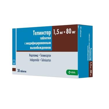 Телинстар 1,5 мг+80 мг таблетки с модифицированным высвобождением 30 шт
