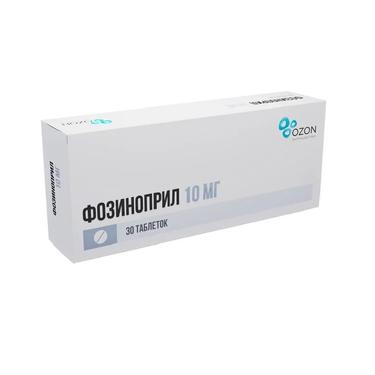 Фозиноприл 10 мг таблетки 30 шт
