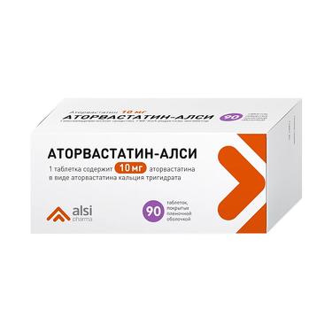 Аторвастатин-АЛСИ 10 мг таблетки 90 шт