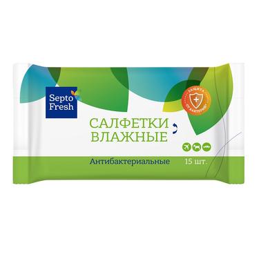 SeptoFresh Салфетки влажные антибактериальные 15 шт