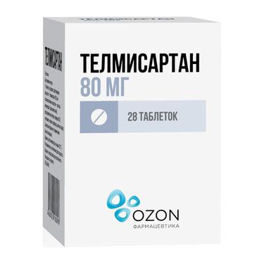 Телмисартан 80 мг таблетки 28 шт