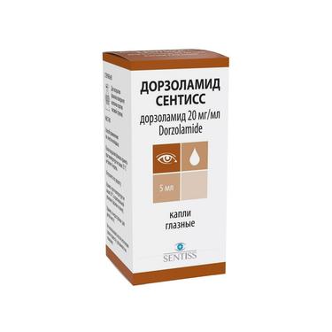 Дорзоламид Сентисс 20 мг/мл капли глазные 5 мл