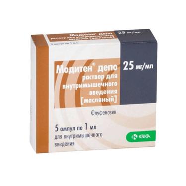 Модитен Депо 25 мг/мл раствор масляный для инъекций 1 мл 5 шт