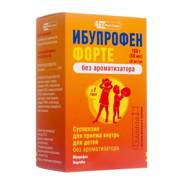 Ибупрофен Форте 40 мг/мл суспензия для приема внутрь Для детей Без ароматизатора 80 мл