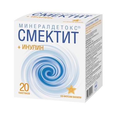 Эркафарм МинералДетокс Смектит+Инулин порошок для приема внутрь 4,24 г 20 шт Ваниль