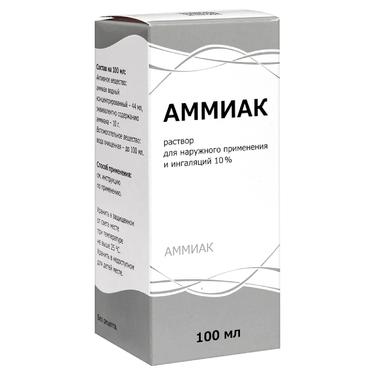 Аммиак 10% раствор для наружного применения и ингаляций 100 мл