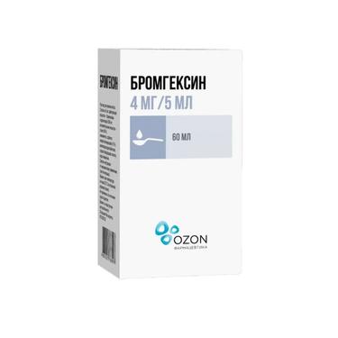 Бромгексин 4 мг/5 мл раствор для приема внутрь 60 мл