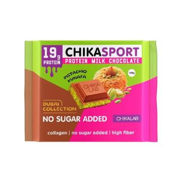 Chikalab Шоколад молочный протеиновый Фисташковая паста-Хрустящее тесто 100 г 